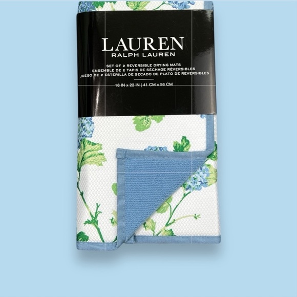 Ralph Lauren - ‘Hydrangea - bundle ‘ Dish towels (3) & Drying mats (2). NWT - Picture 3 of 5